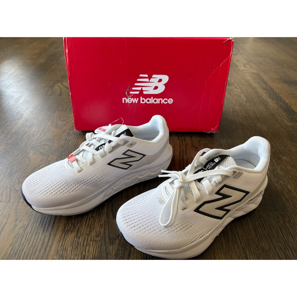 New Balance Fresh Foam 520 v9 White Black Running Shoes W520CW9 Womens 6 Wide